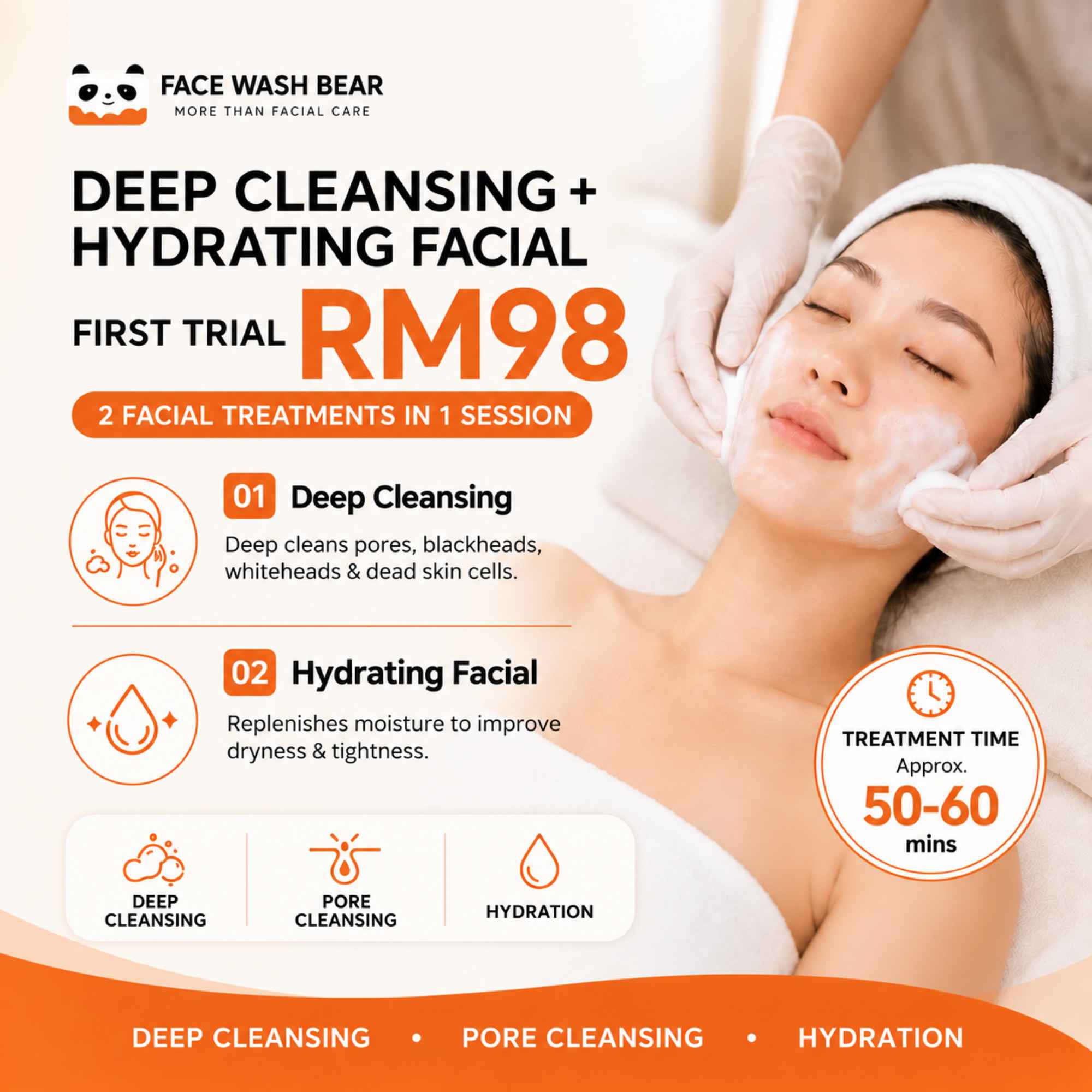 RM98 Deep Cleansing + Hydrating Facial First Trial